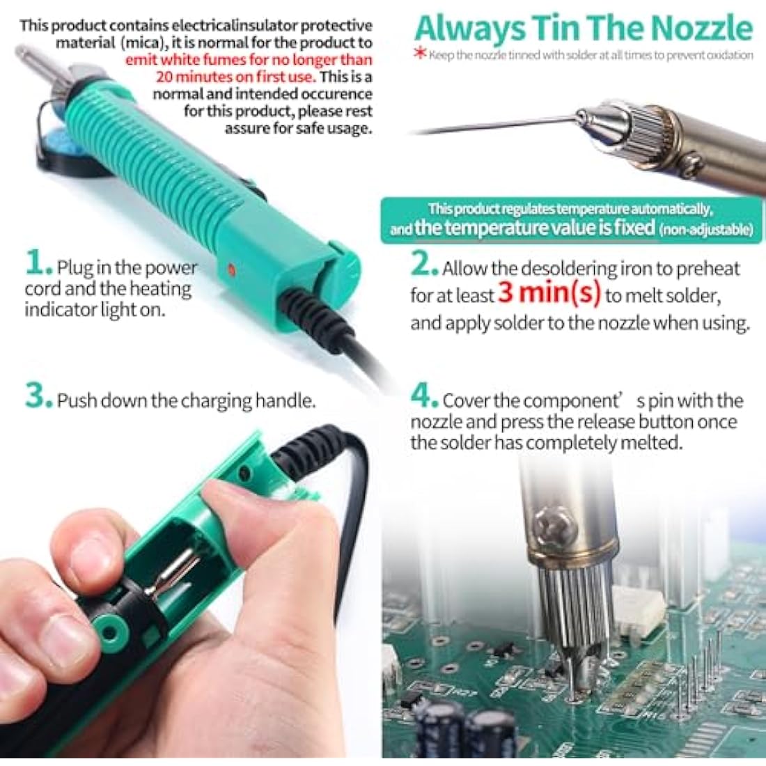 YIHUA 929D-V Electric Desoldering Iron | Solder Sucker Kit with UK Plug
