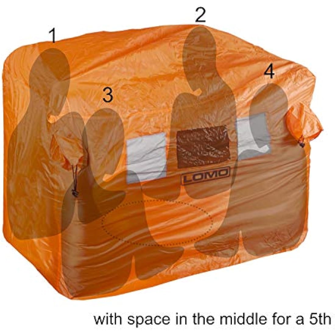 Lomo Emergency Storm Shelter | 4-5 Person Bothy Bag | High-Vis Orange