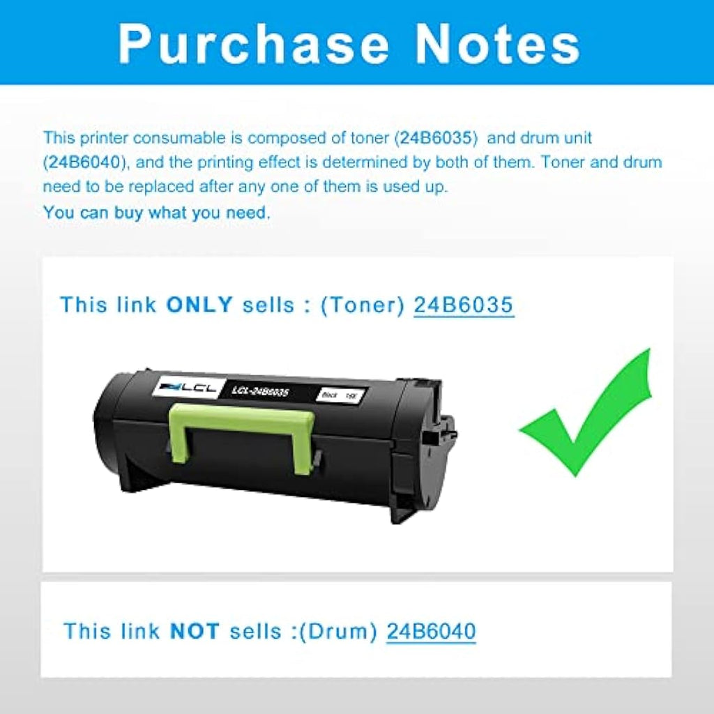 LCL Compatible 24B6035 Black Toner Cartridge for Lexmark M1145 XM1145