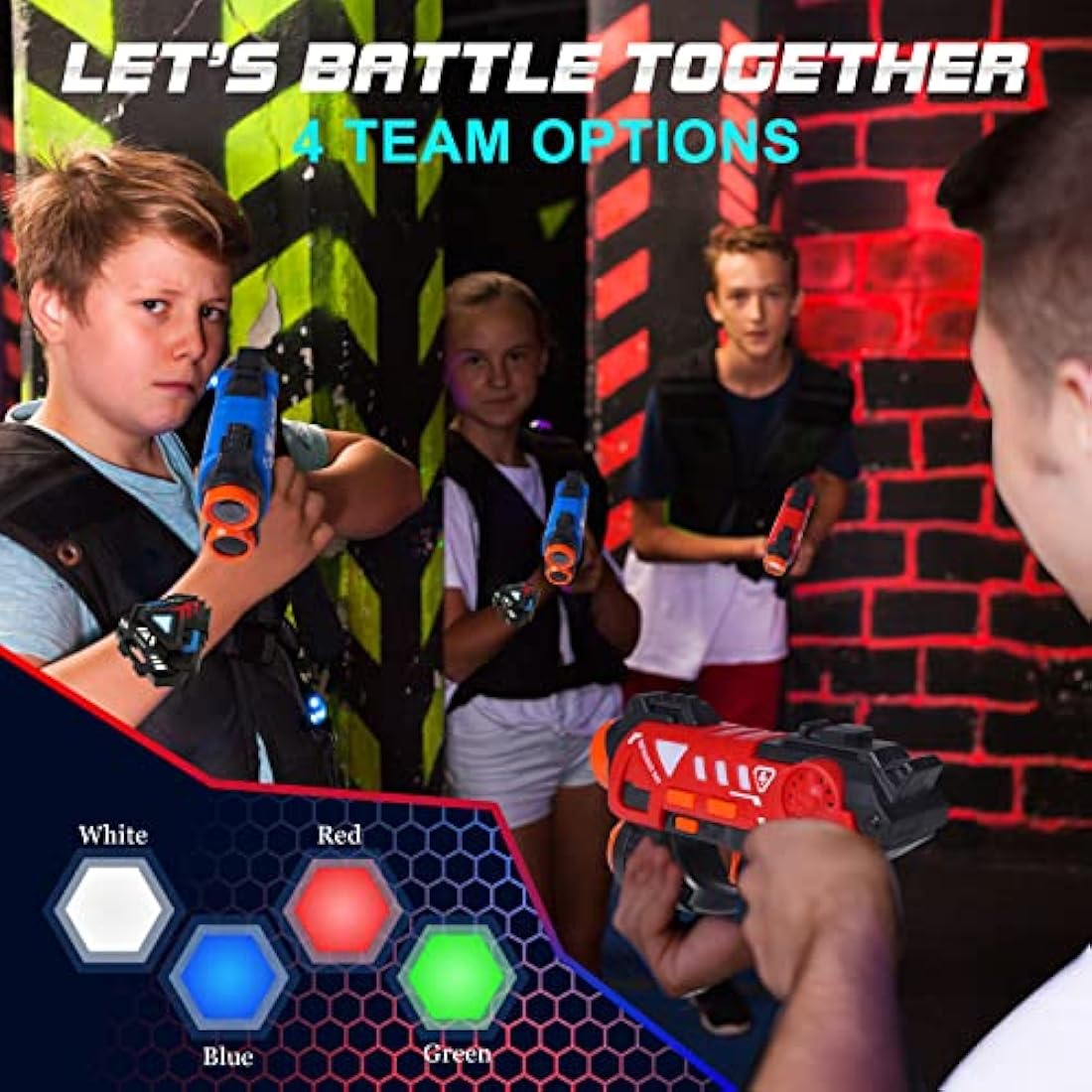 VATOS Laser Tag Guns Set – 4 Pack Infrared Blasters for Kids Ages 4+