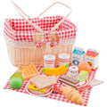 New Classic Toys Wooden Picnic Basket Set – Montessori Pretend Play Food