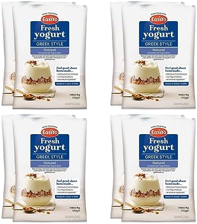 EasiYo Greek Style Natural Yogurt Mix – 8 Sachet Pack (Makes 8kg)
