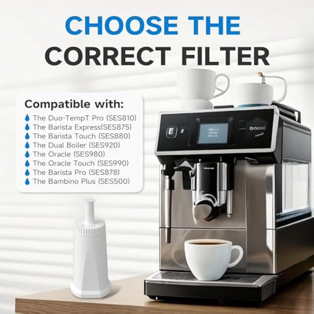 AQUALTRA Coffee Machine Water Filter for Sage & Breville SES008 – 6 Pack