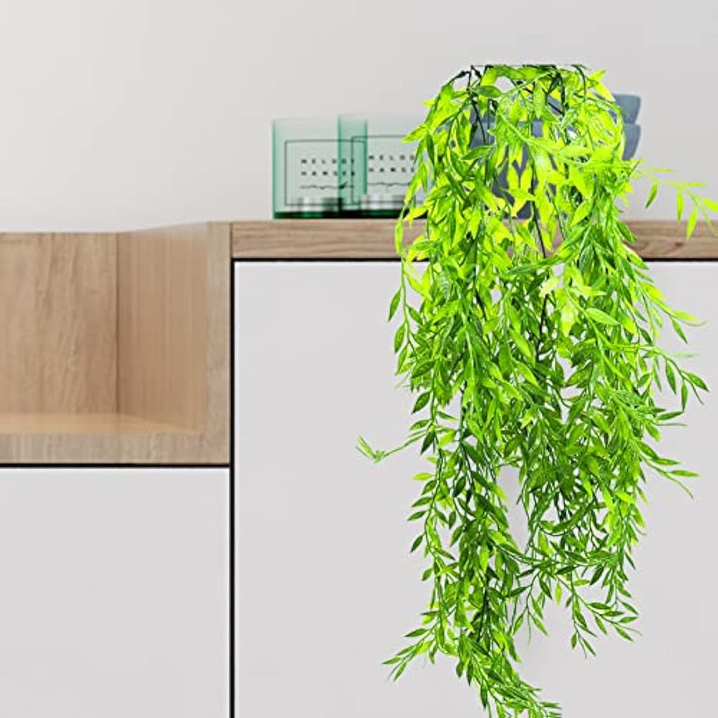 Jolof Store 2-Pack Artificial Hanging Ivy Plants | Faux Willow Leaf Vines