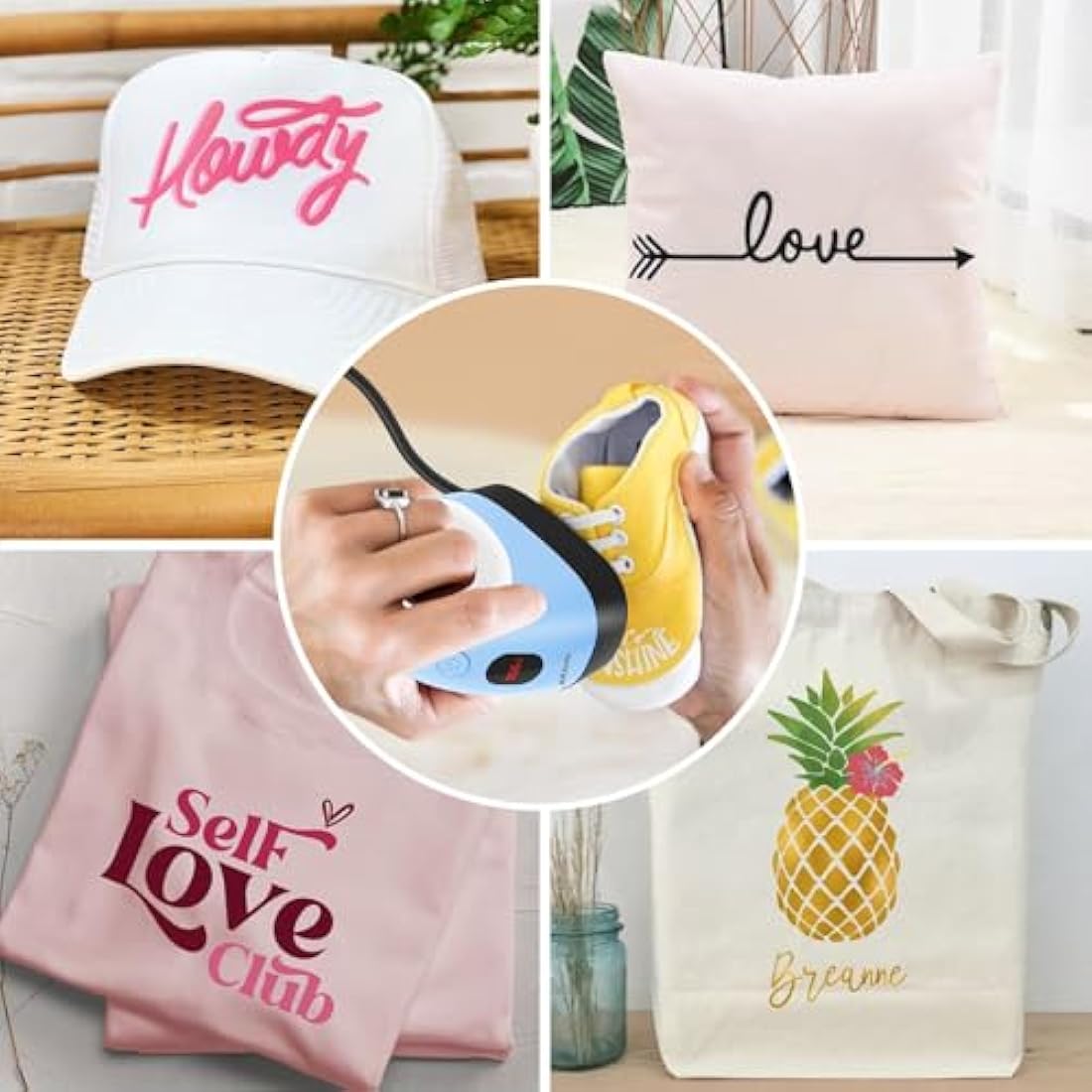 ARJudy Mini Heat Press Machine | Portable Iron for T-Shirts & HTV Vinyl