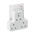 TESSAN 3 Way Plug Adapter UK | Multiplug Socket with 3 USB Ports
