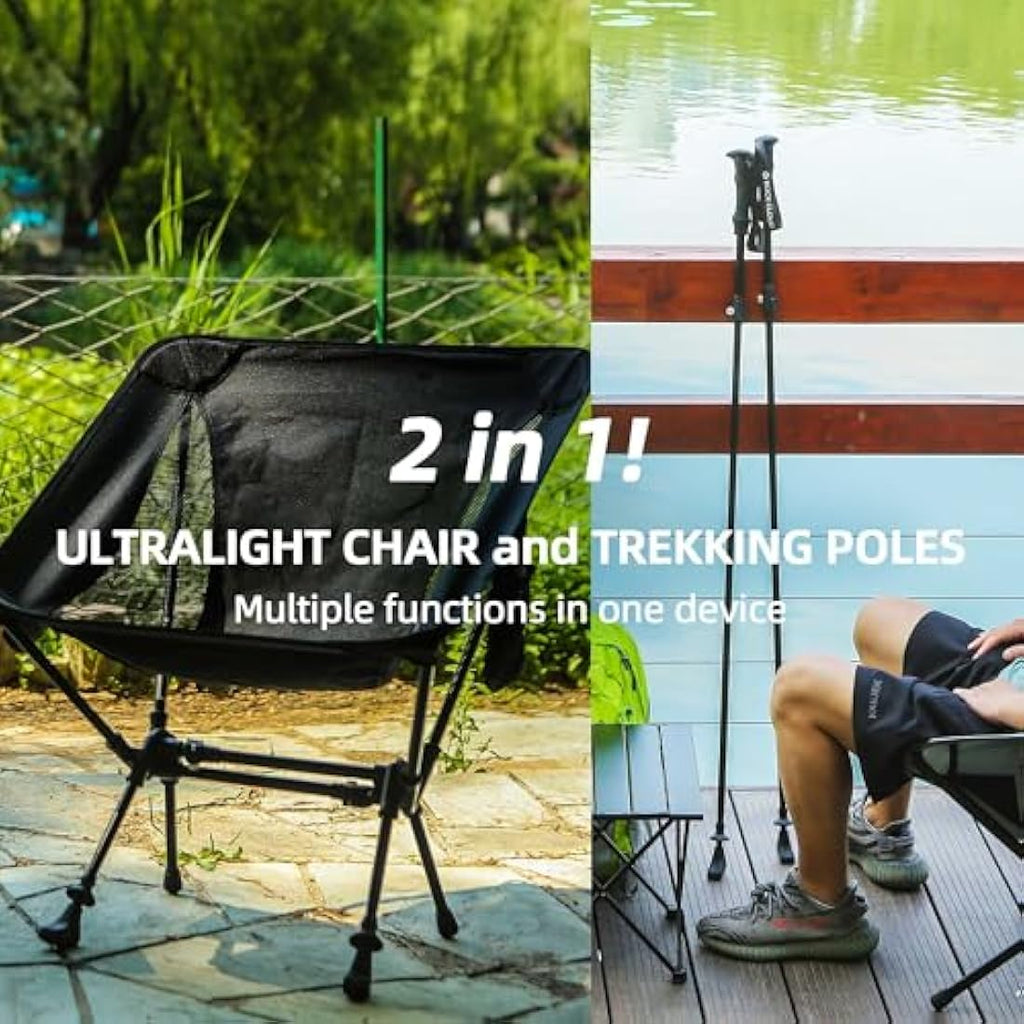 Rock Cloud 2-in-1 Ultralight Camping Chair & Aluminum Trekking Poles