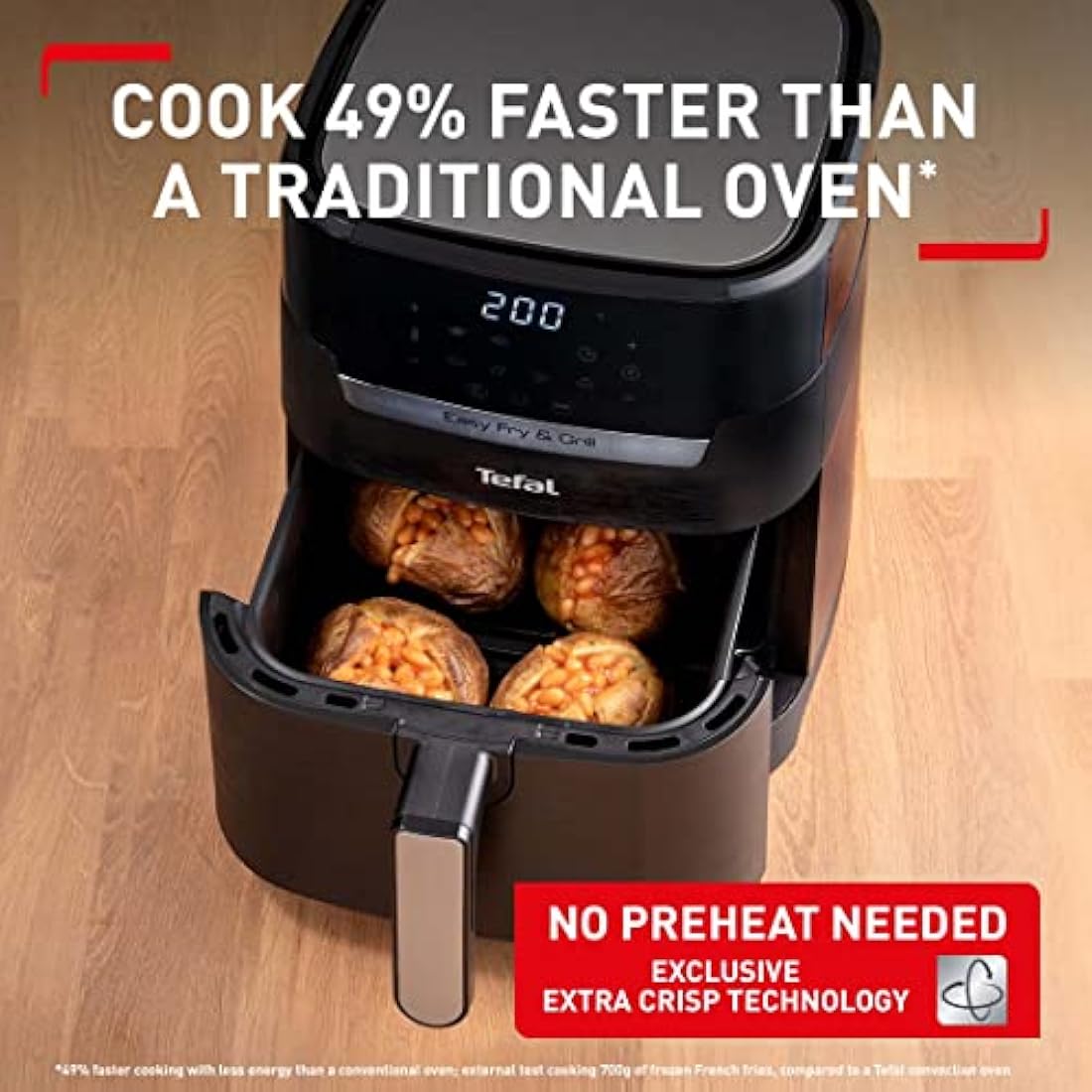 Tefal Easy Fry Precision 2-in-1 Digital Air Fryer & Grill | 4.2L Black