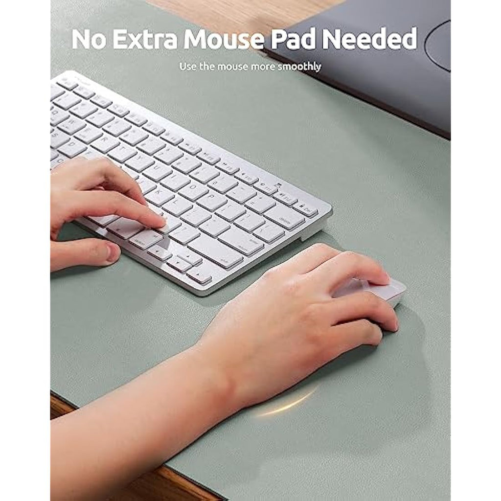 YSAGi PU Leather Desk Mat – Non-Slip Waterproof Mouse Pad, Grayish Green