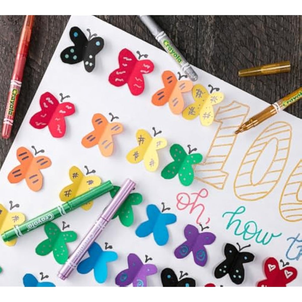 Crayola Glitter Markers 6ct – Easy Grip Specialty Art Drawing Pens