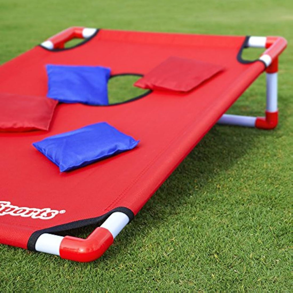 GoSports Portable PVC Cornhole Game Set with 8 Bean Bags - Red & Blue