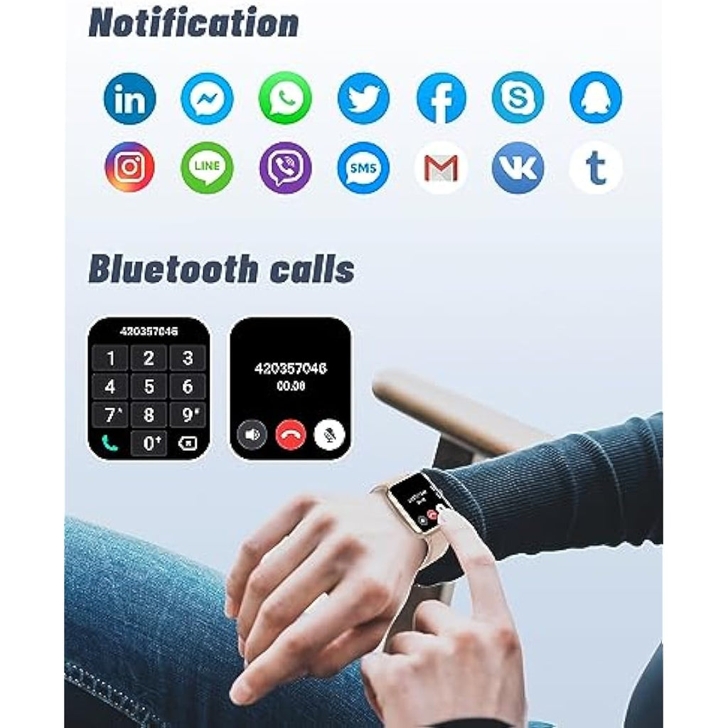 GRV Smart Watch with Bluetooth Calling | IP68 Fitness Tracker for Men Women