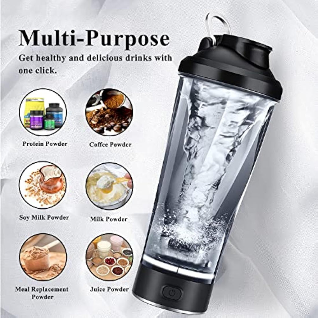 Electric Protein Shaker Bottle – 16oz Rechargeable Vortex Mixer