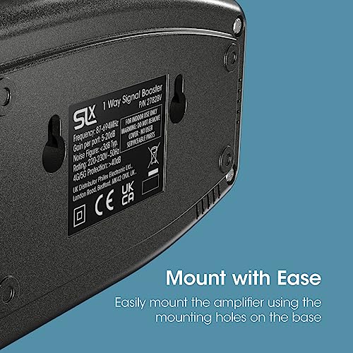 SLx 1-Way TV Signal Booster | 4G/5G Filtered Aerial Amplifier with Coax
