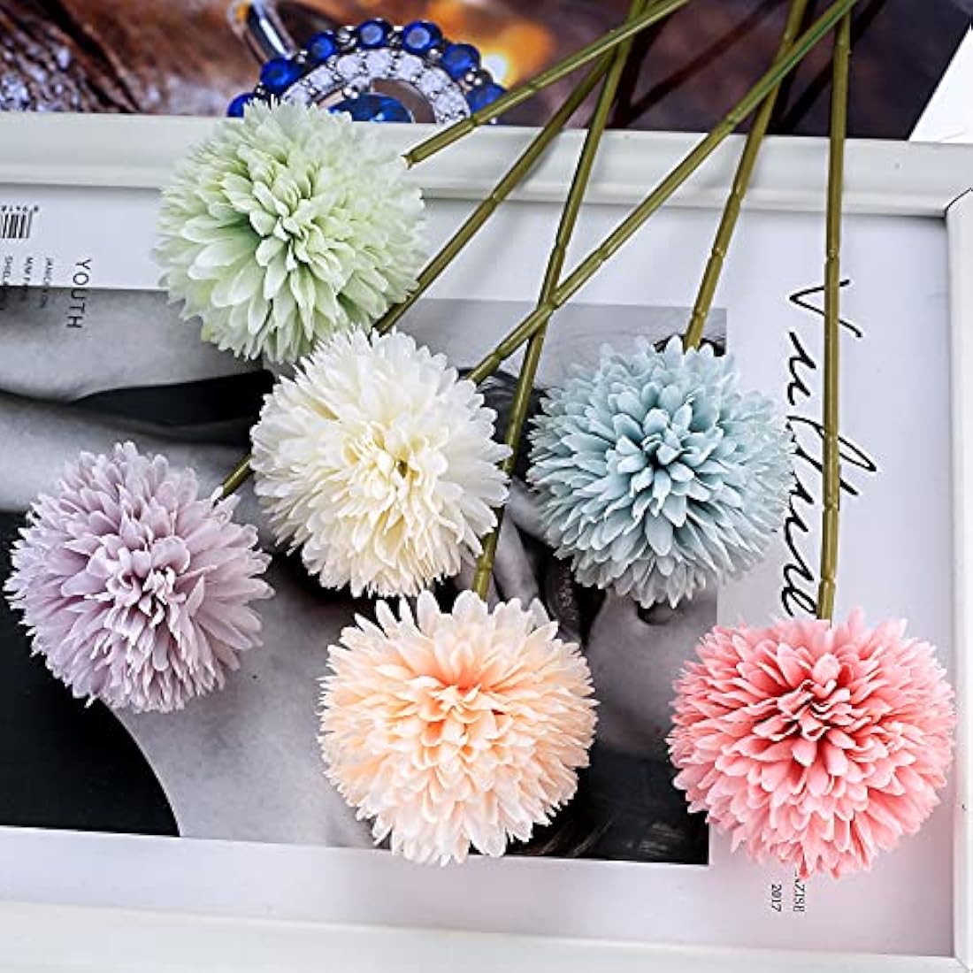 Jolof Store 12 Pcs Silk Artificial Hydrangea Ball Flowers for Home Decor