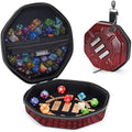 ENHANCE DnD Dice Tray and Case – Dragon Hide Storage for 150 Dice (Red)