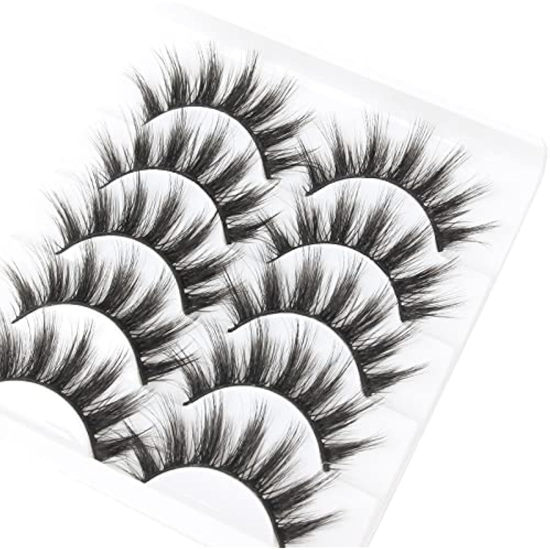 Jolof Store 3D Faux Mink Natural Wispy Eyelashes – 5 Pairs Pack