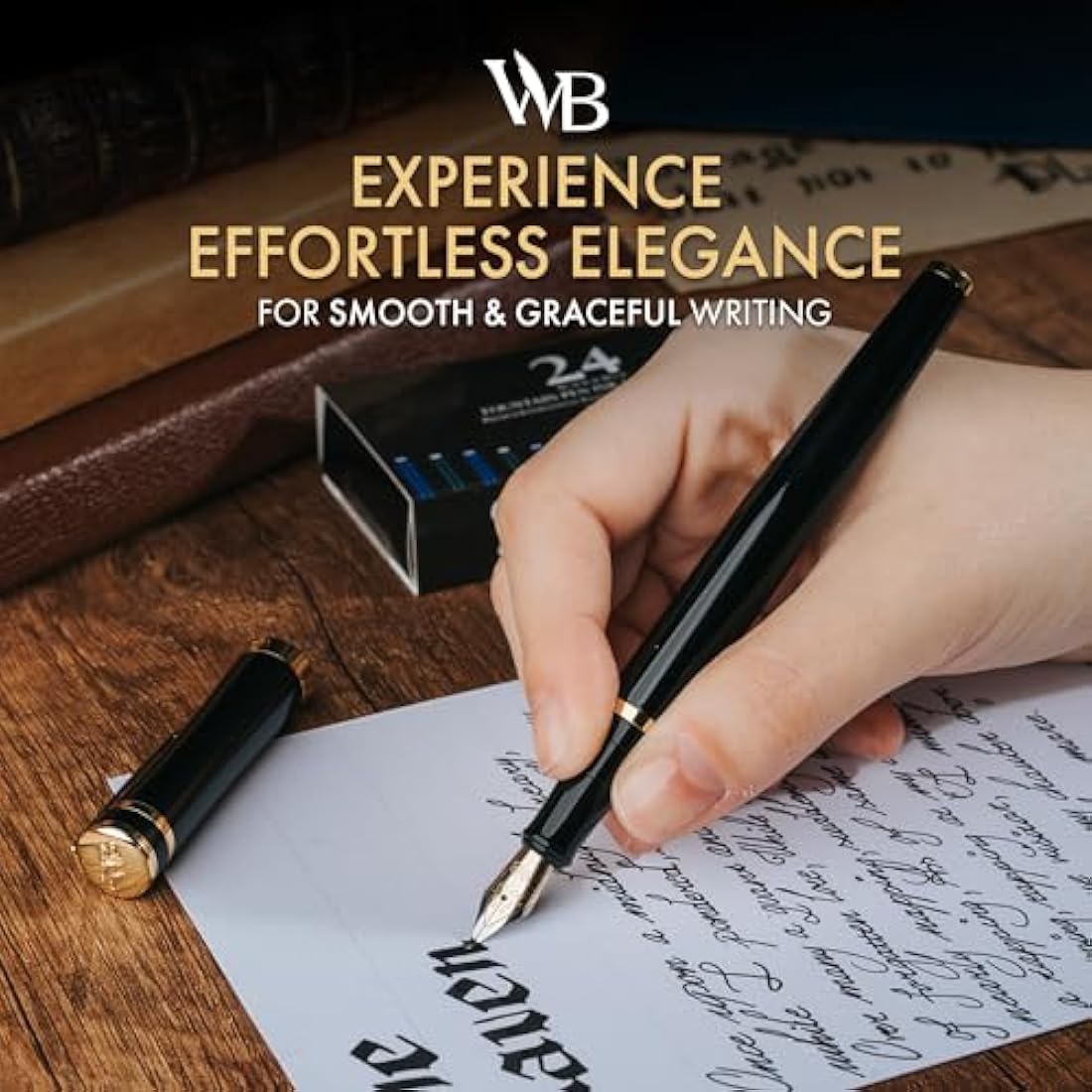 Wordsworth & Black Fountain Pen Set | 18K Gilded Nib & Ink Cartridges