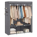 SONGMICS Portable Clothes Wardrobe – 3 Hanging Rails & 4 Side Pockets