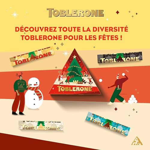 Toblerone White Chocolate Bar – Gourmet Swiss Candy Maxi Size, 360g