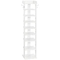 HOOBRO 9-Tier Narrow Shoe Rack | Tall Wooden Vertical Storage with Hooks