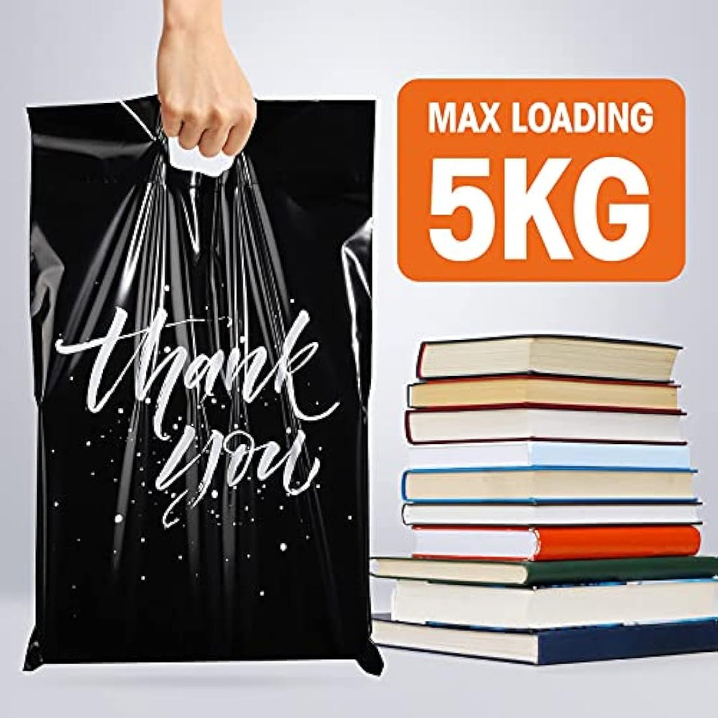 Switory 100Pcs Black Poly Mailers with Handle | 10x13 Self-Seal Shipping Bags