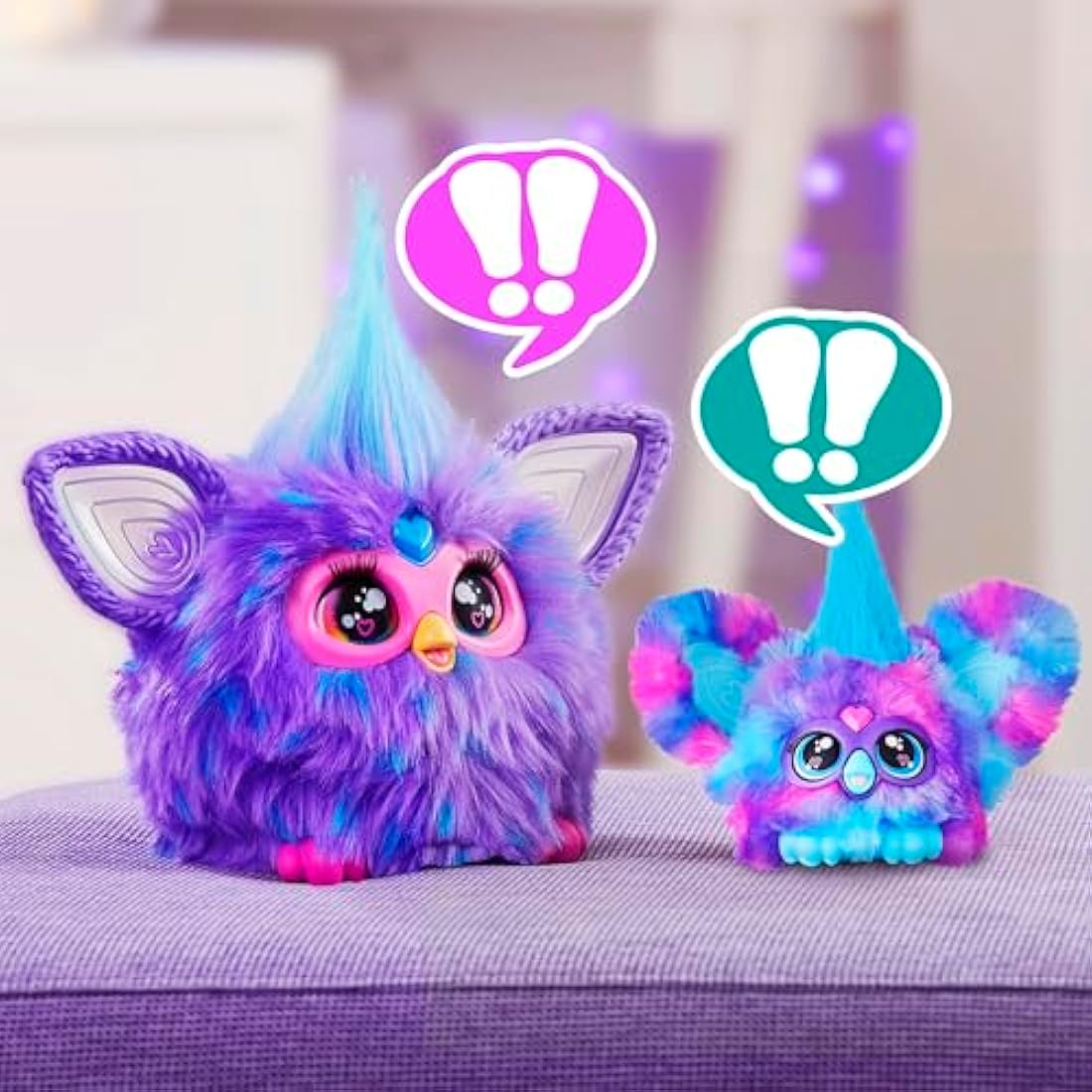 Hasbro Furby Furblets Pix-Elle Gamer Plush Keychain - Blue Mini Toy