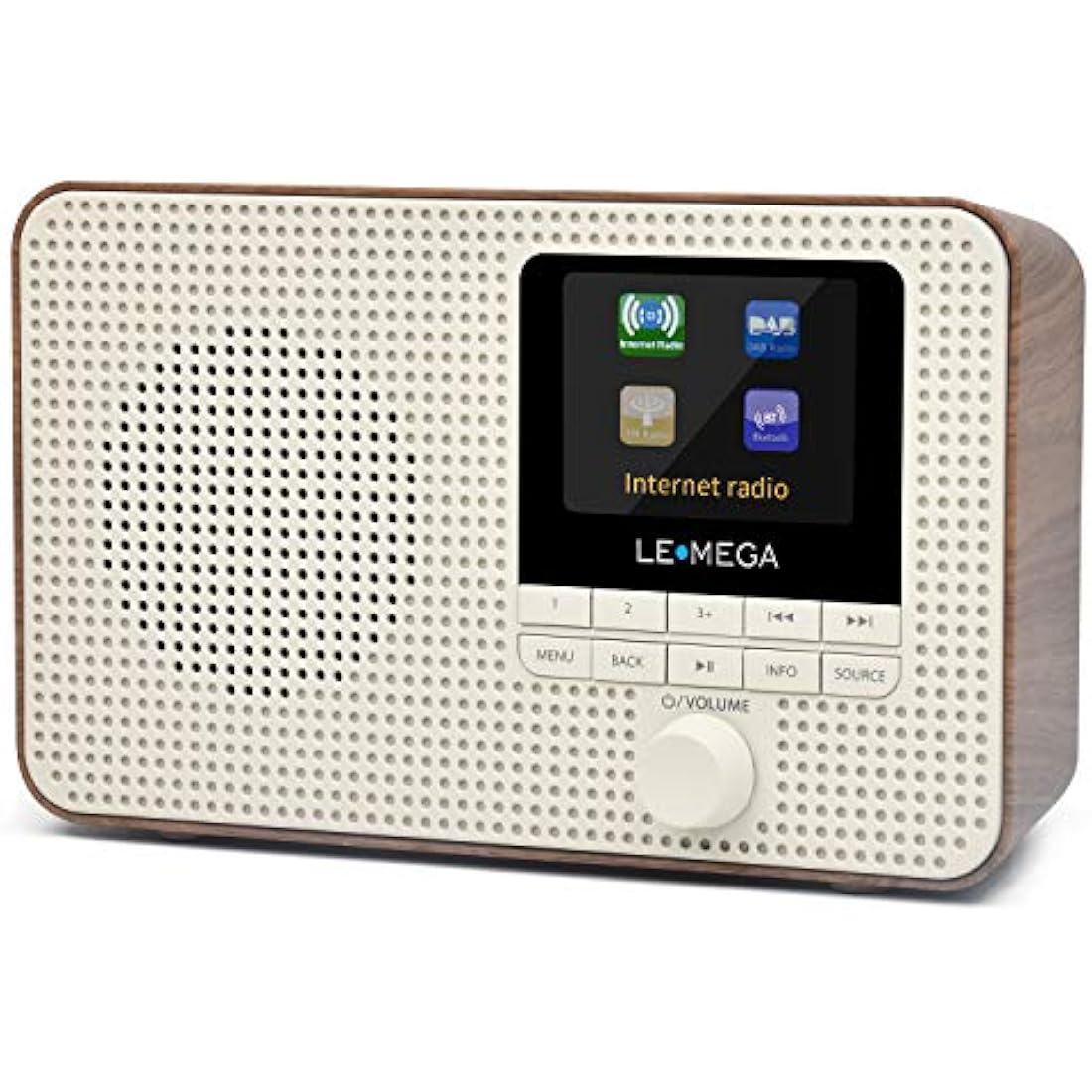 LEMEGA IR1 Internet Radio – Portable DAB+ Digital Radio with Bluetooth, Walnut