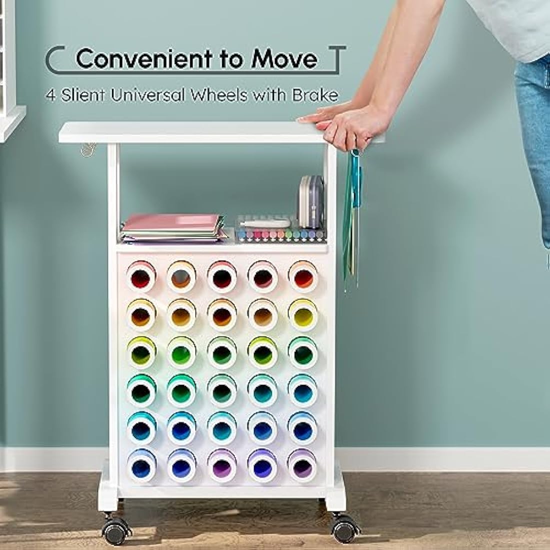 Rolling Craft Trolley – 30 Vinyl Roll Holder & Machine Stand