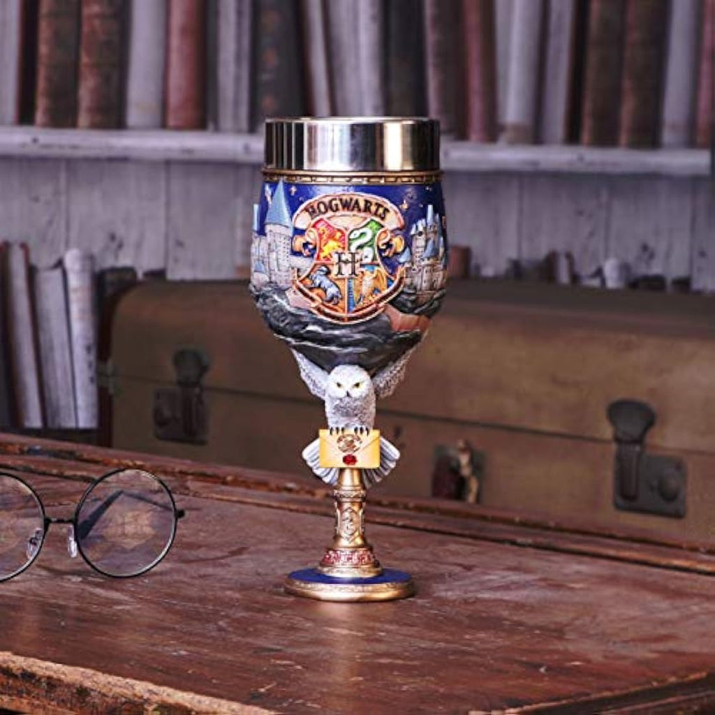 Nemesis Now Harry Potter Hogwarts Collectible Goblet - Blue Resin 19.5cm