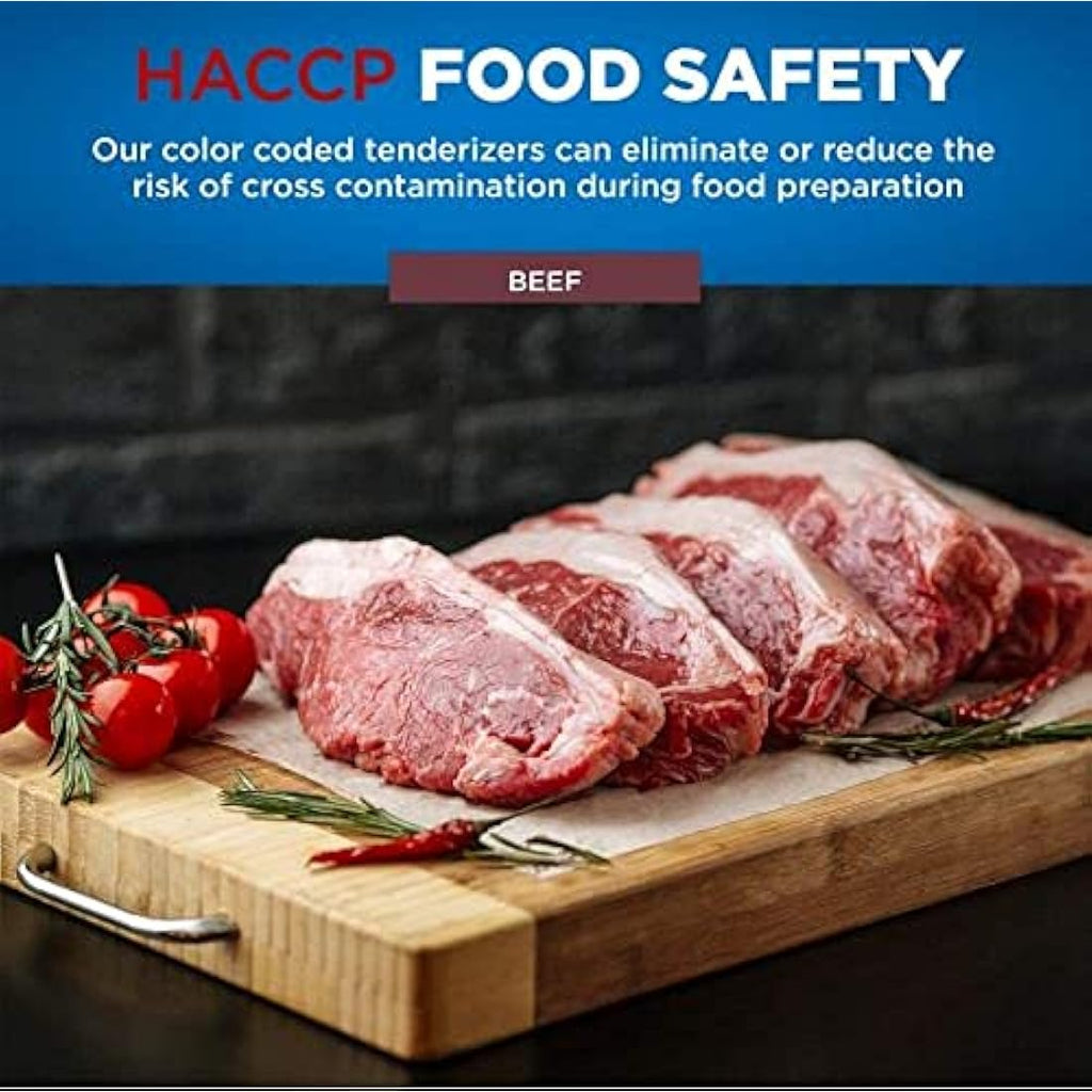Jaccard 48-Blade Meat Tenderizer – Stainless Steel Needle Tool, Red