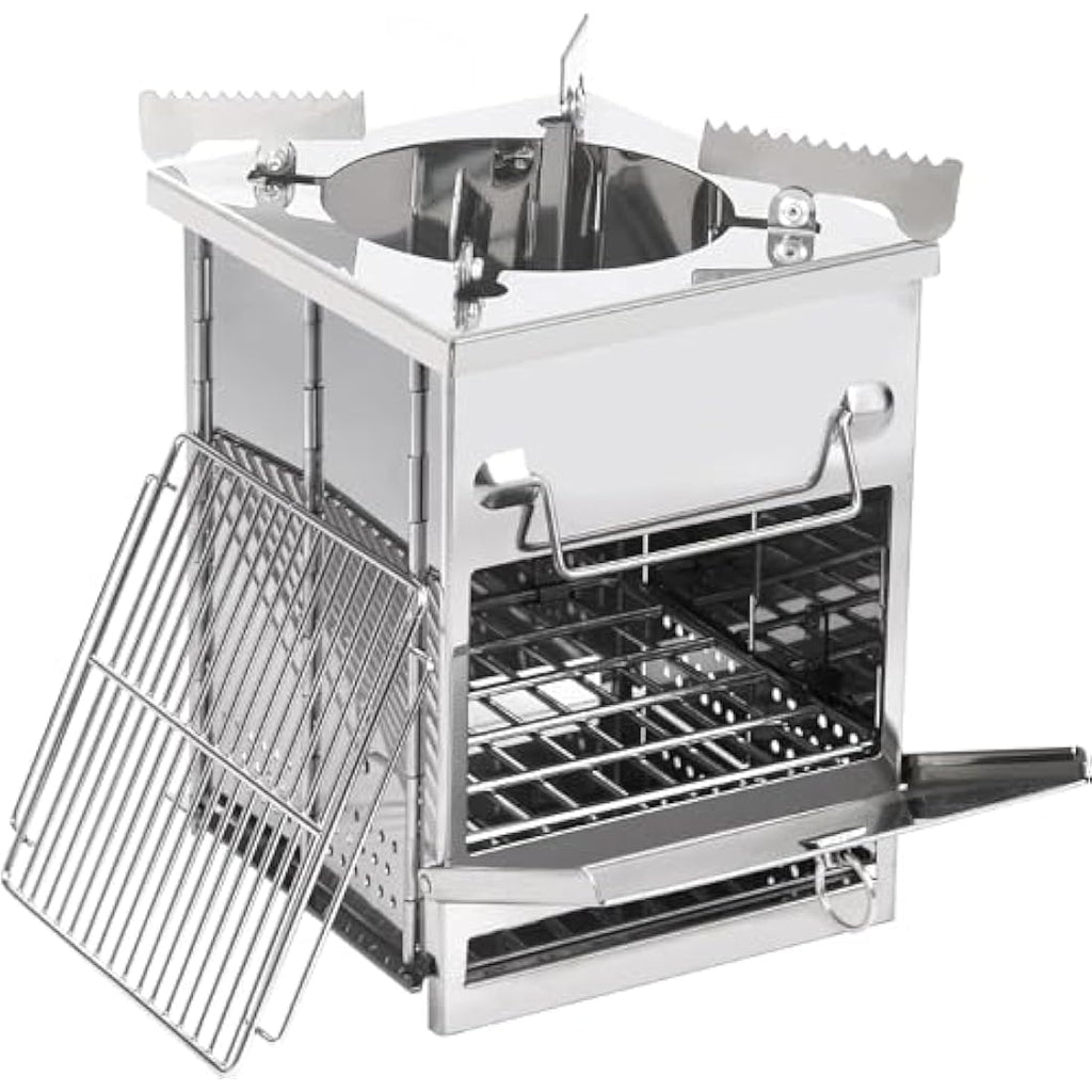 REDCAMP Wood Burning Camping Stove | Portable Stainless Steel Grill
