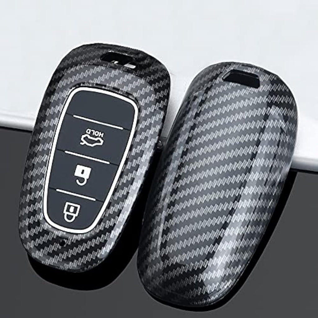 ontto Car Key Fob Cover for Hyundai Sonata Tucson Santa Fe – Carbon Black