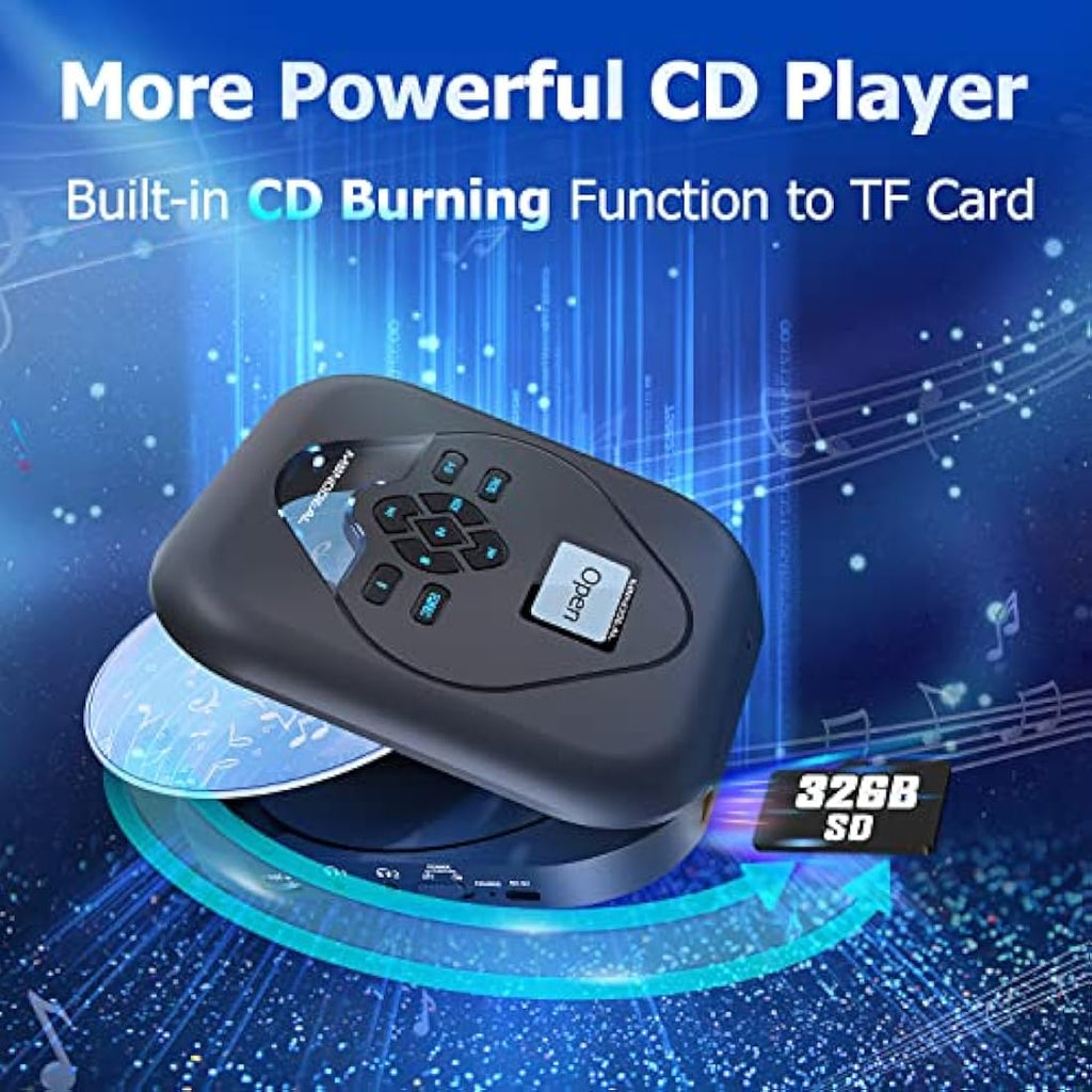 MONODEAL Portable Bluetooth CD Player with Speakers and CD Burning Function