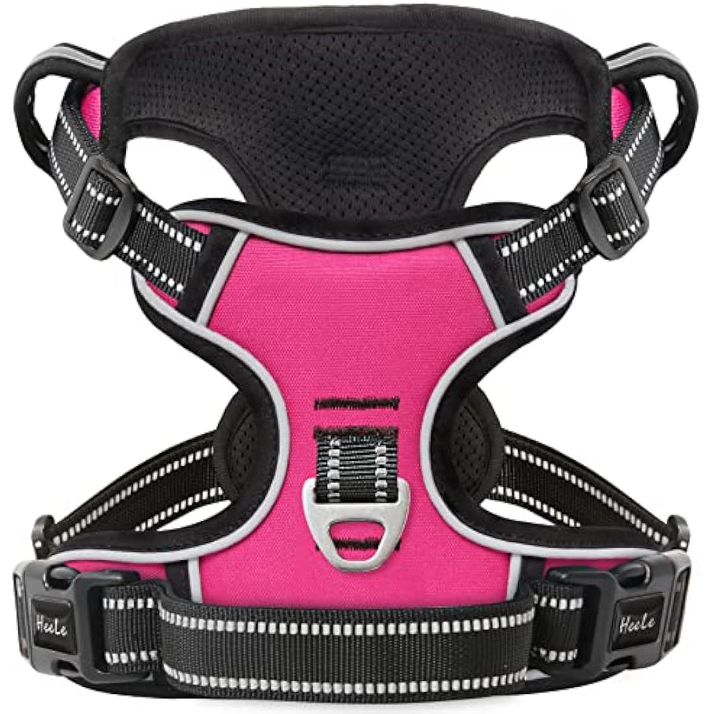 HEELE No Pull Dog Harness | Reflective Padded Nylon Vest – Rose, XS