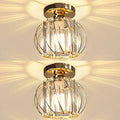 Crystal Chandelier Ceiling Light – 2 Pack Gold Flush Mount