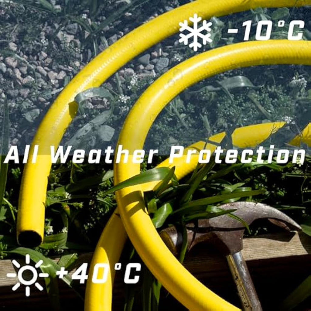 Faithfull Heavy-Duty Reinforced PVC Builders Hose - 30m x 19mm Yellow