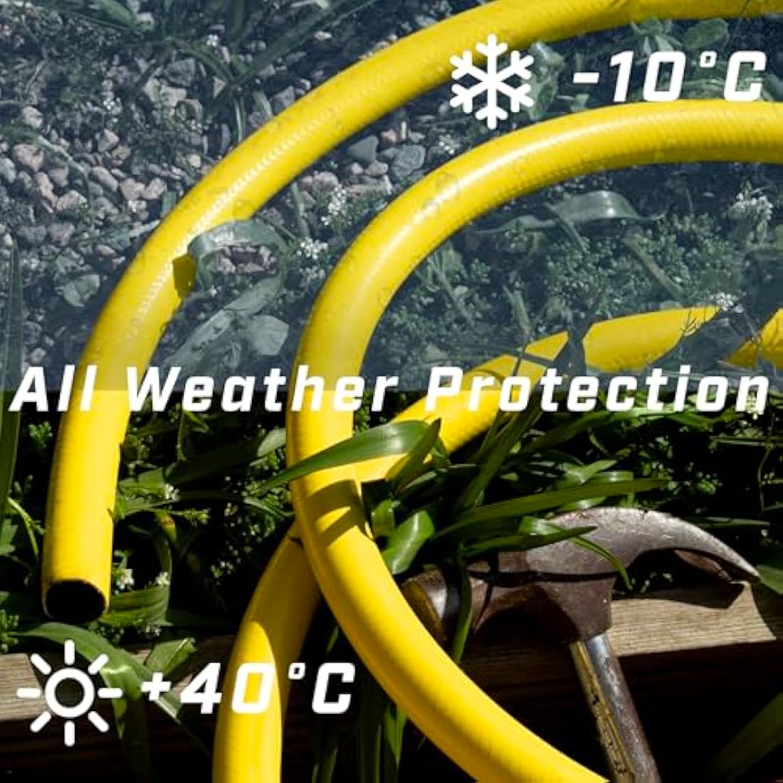 Faithfull Heavy-Duty Reinforced PVC Builders Hose - 30m x 19mm Yellow