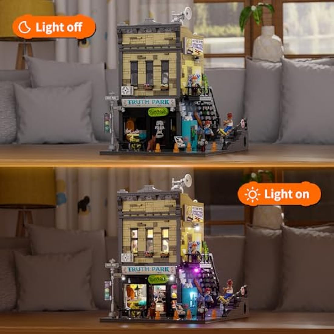 FUNWHOLE Skate Shop LED Building Kit – Modular City Street Fusion Set