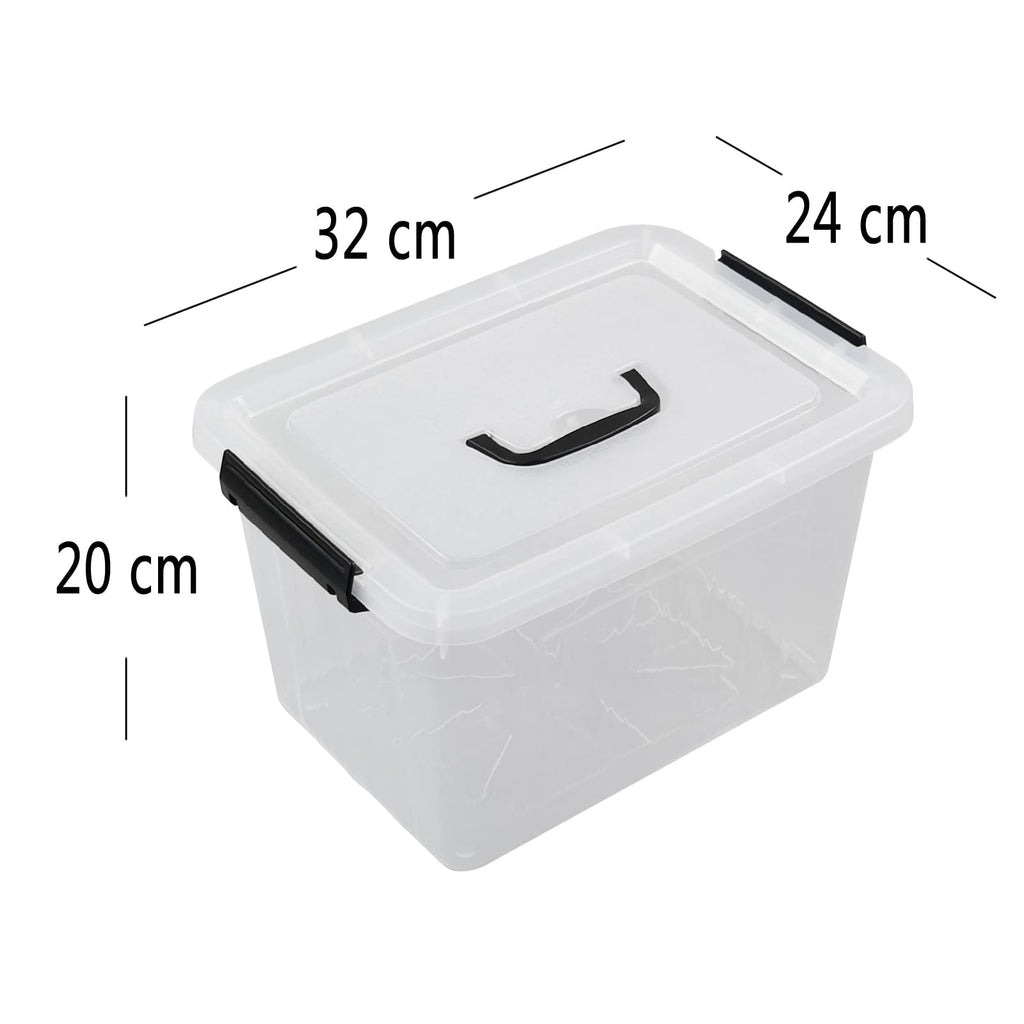 Afromy 12 Litre Storage Box with Handle and Lid, Set of 6 Storage Bin - image 2