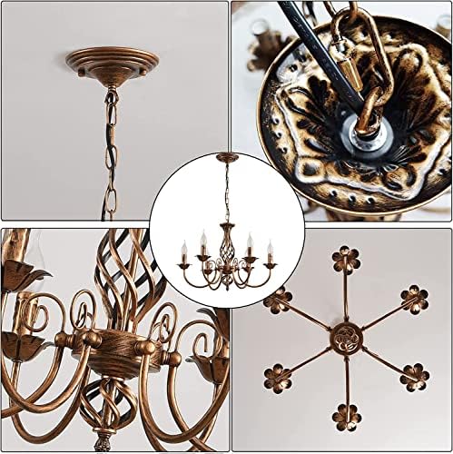 JIINOO 6-Light Farmhouse Chandelier – Bronze Vintage Wrought Iron Lamp