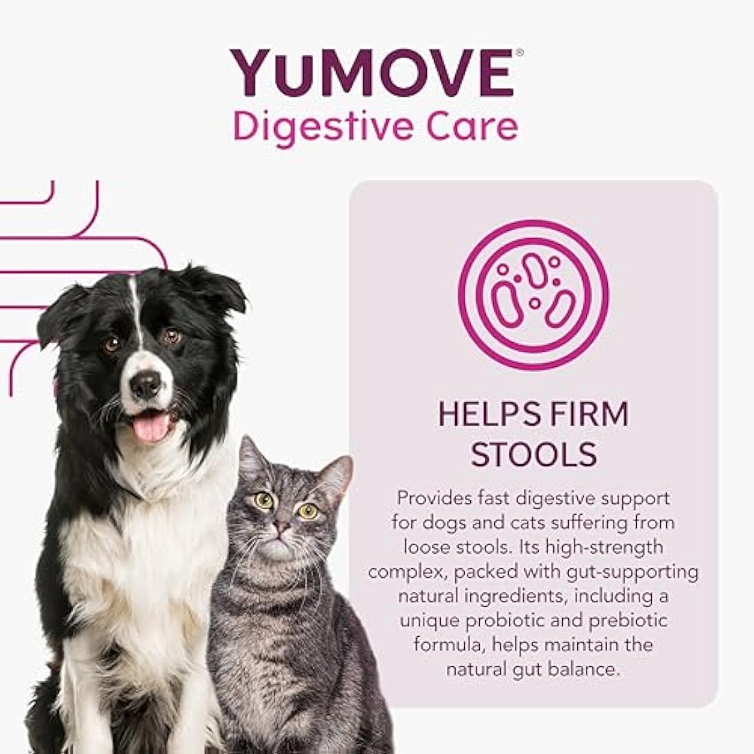 YuMOVE Digestive Care Plus | Probiotic Supplement for Dogs & Cats, 60 Sachets