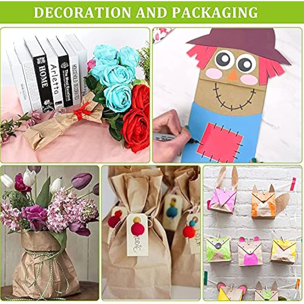 Gaoyong 100pcs Brown Kraft Paper Bags | Small Food Safe Gift Bags