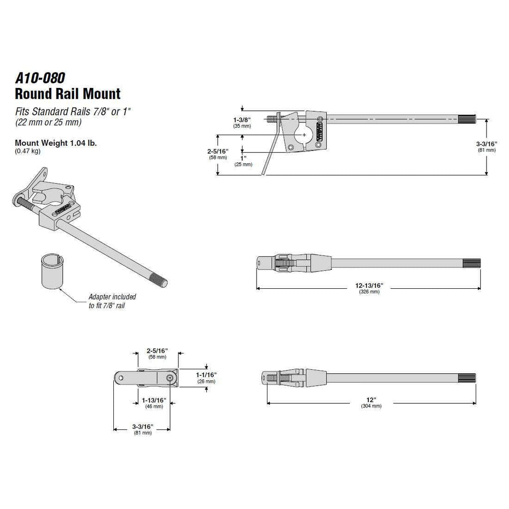Magma Kettle Grill Round Rail Mount – Stainless Steel 7/8" or 1"