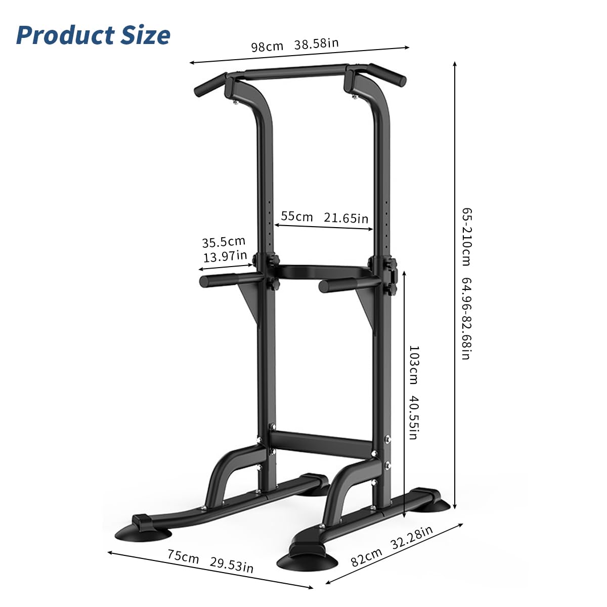 Leiblsufo Power Tower Dip Station – Adjustable Pull Up Bar Home Gym
