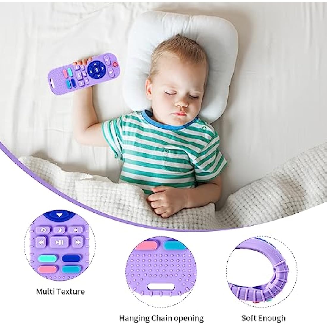 Hooku 2-Pack Silicone Remote Control Teethers | BPA-Free Baby Sensory Toys