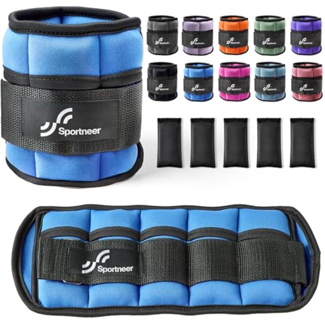 Sportneer Adjustable Ankle Weights Set | Neoprene Wrist Straps 0.9-4.5kg