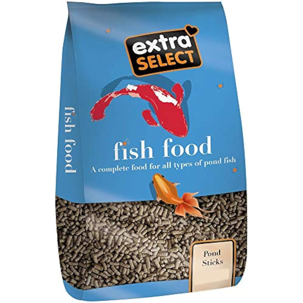 Extra Select Pond Fish Food – Complete Floating Sticks, 10kg Bulk Bag