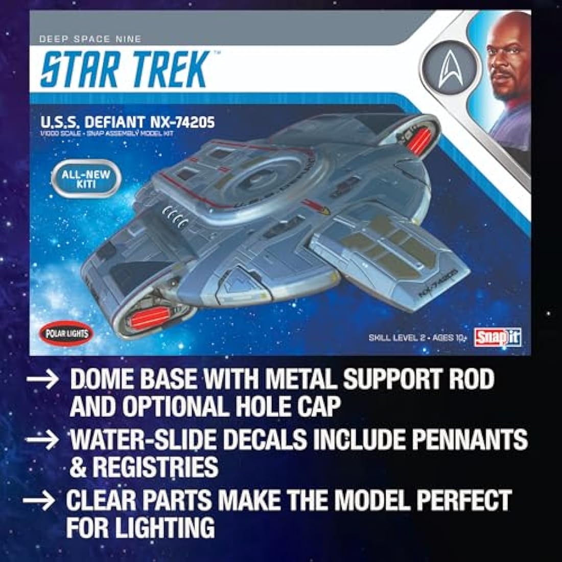Polar Lights Star Trek USS Defiant 1:1000 Scale Snap Model Kit