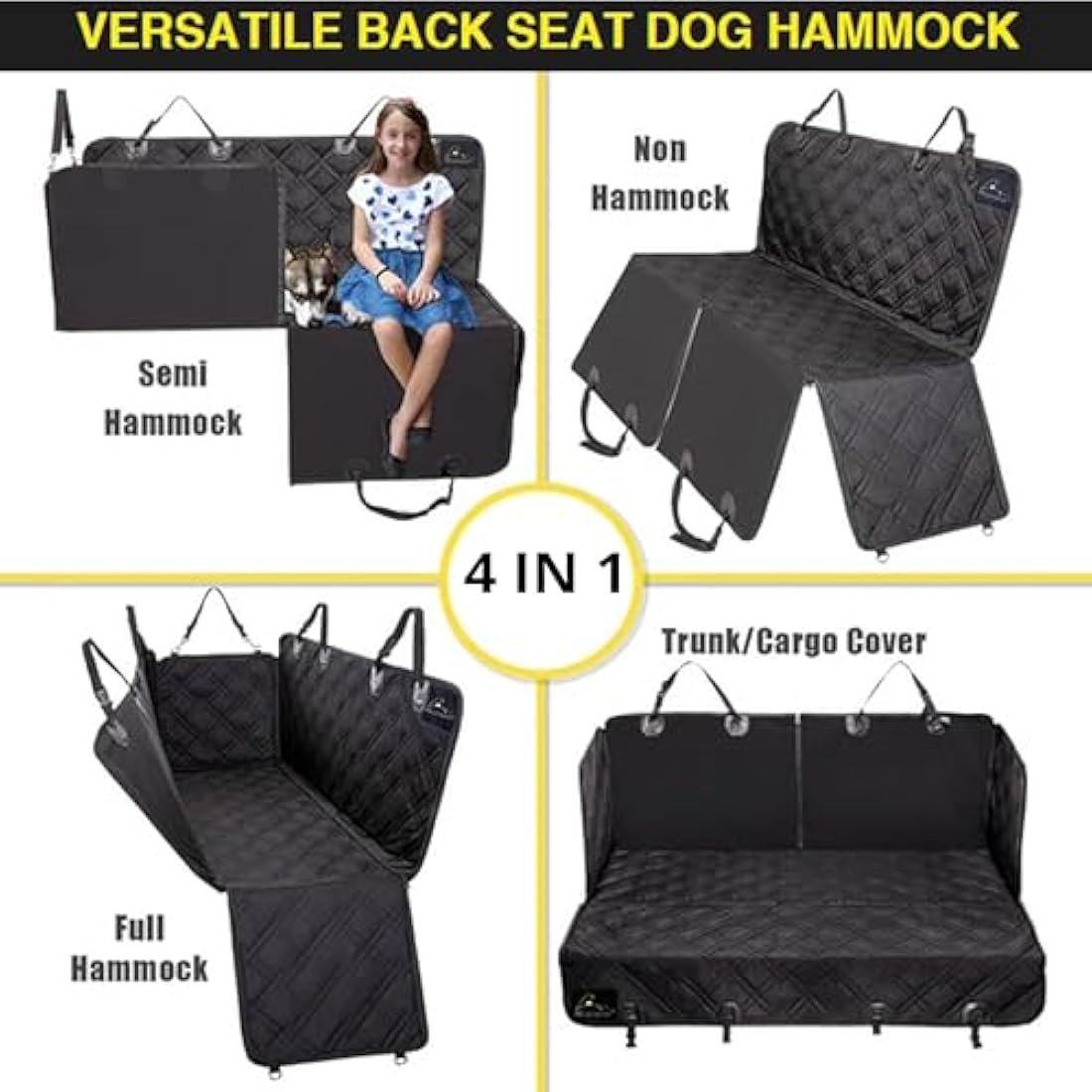 Meadowlark XL Dog Seat Cover – Waterproof Heavy Duty Pet Car Hammock